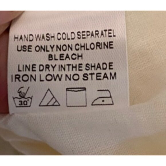 Rolee Cream Button-Down Dress Floral Embroidery Short Sleeves V-Neckline Medium - Picture 5 of 13